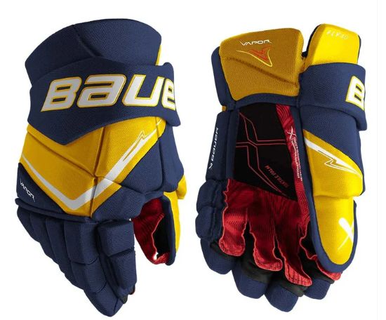 Bauer Vapor FLY40 Gloves - INT, Colour: Navy/Yellow, Size: 12.0