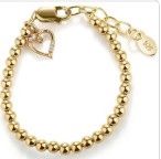 14K Gold Plated Bracelet w/Heart Charm 0-12M