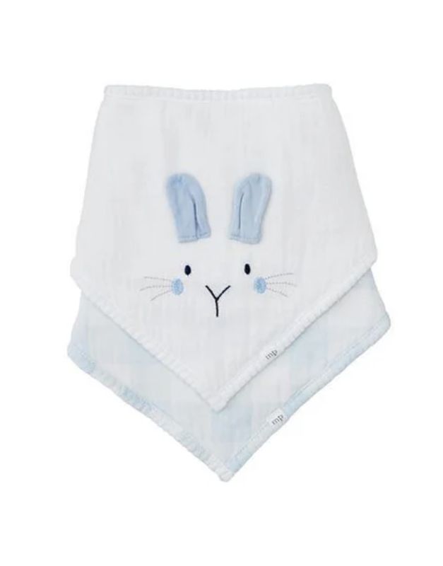 Bunny Gingham Bibs | Blue