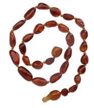 Amber Teething Bracelet for Teething Babies and Toddlers (Light Cherry)