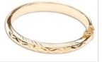 14K Gold-Plated Etched Bangle 0-12M