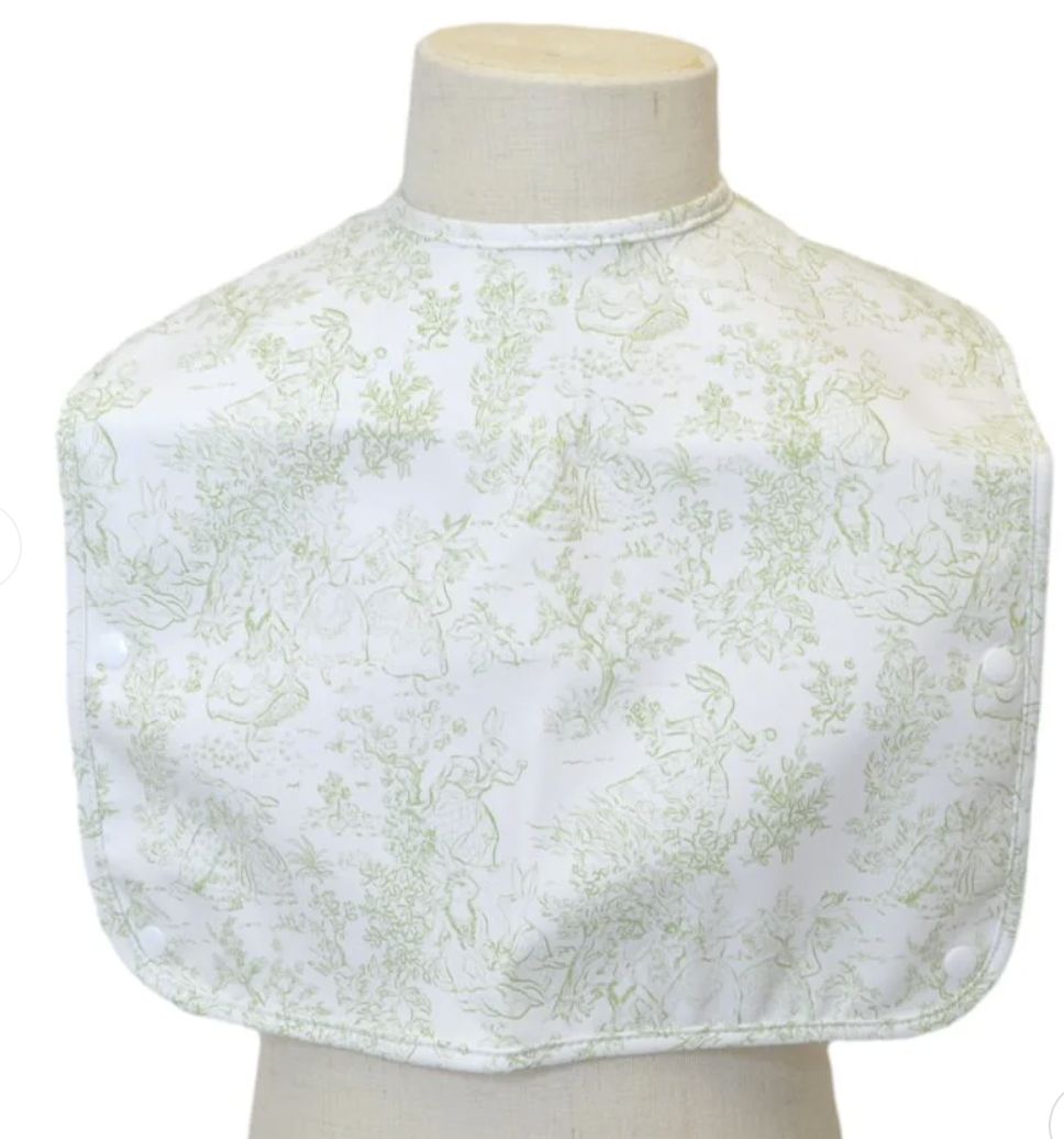 Bunny Toile Green Bib