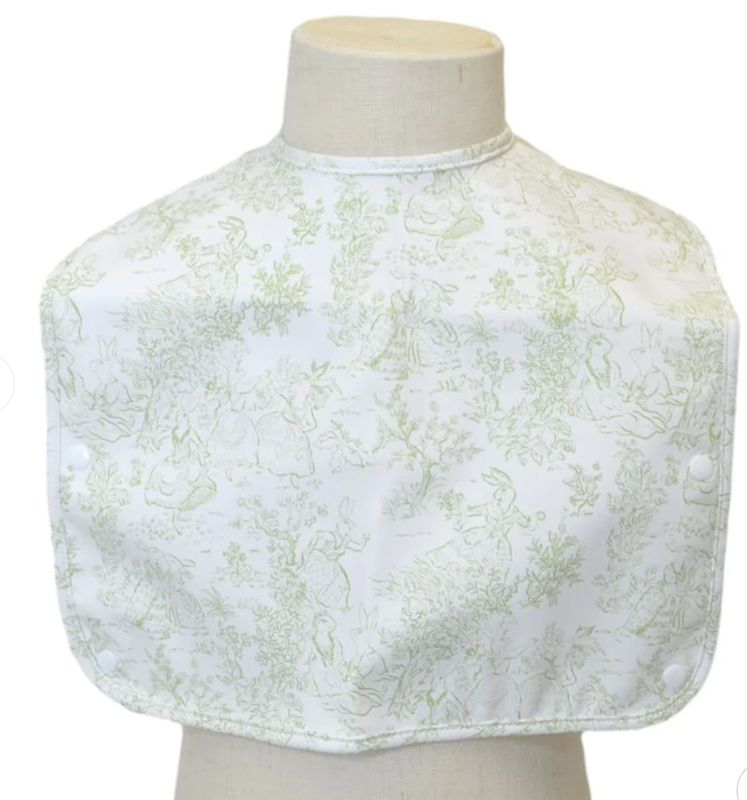 Bunny Toile Green Bib