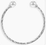 4.5" Cable Ball Cuff Baby Bracelet