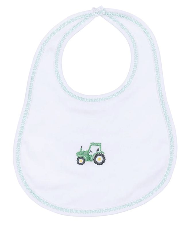 Lil" Green Tractor Embroidered Bib