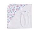 Hooded Towel &amp; Mitt/Blue Floral