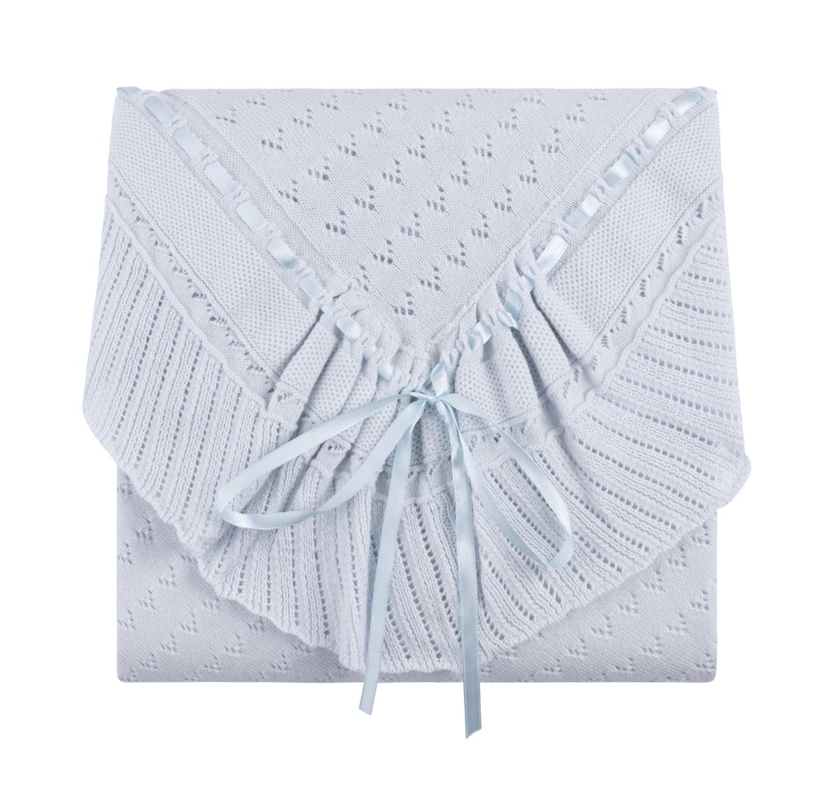 Cable Pointelle Knit Blanket