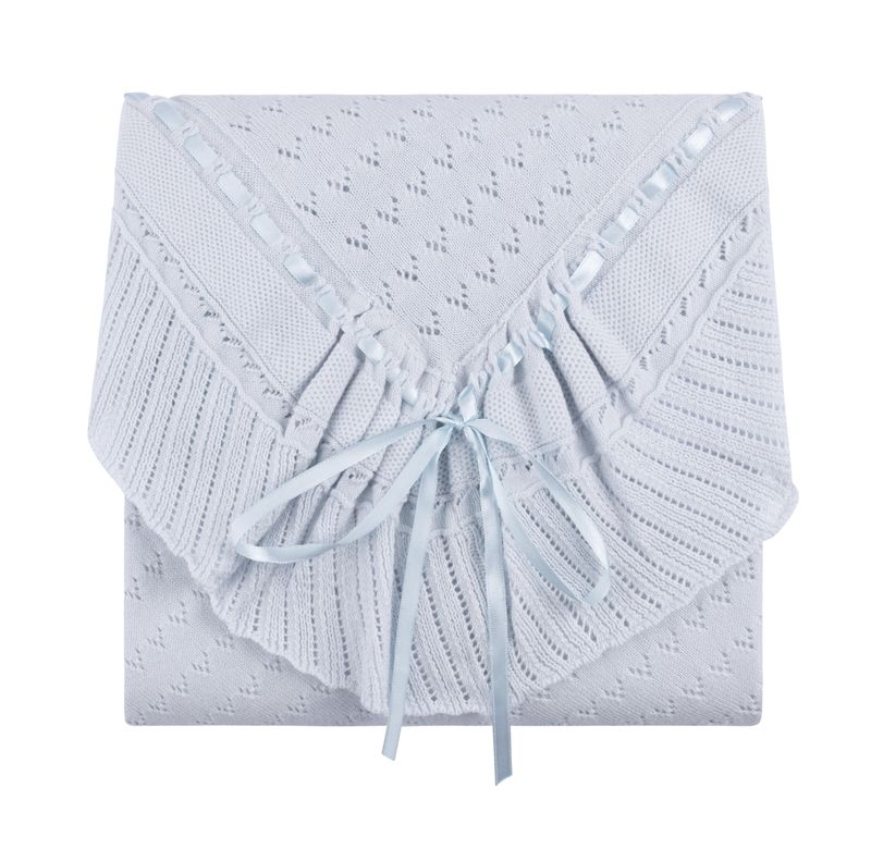 Cable Pointelle Knit Blanket