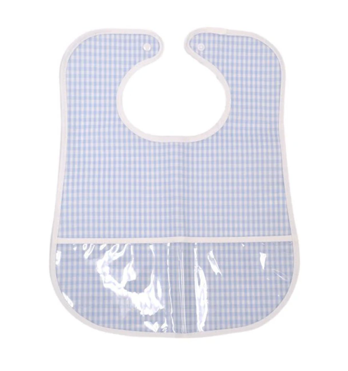 Clean Up Bib Gingham Mist