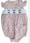Cherry Printed Fabric Hand Smocked Bubble