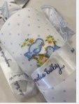 Receiving Blanket Embroider Ruffle Blue Birds &amp; Blossoms SB