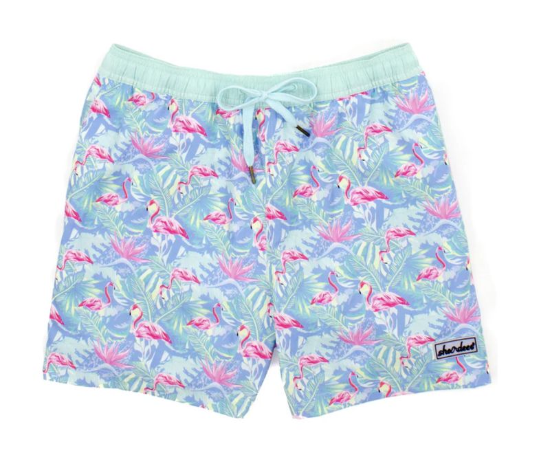 Floral Flamingo Shordees Swim Trunks