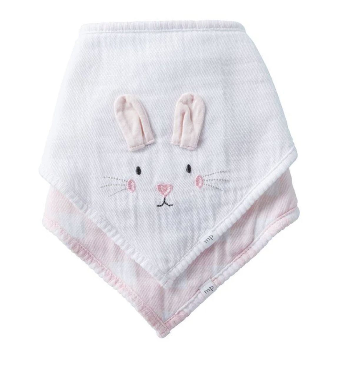 Bunny Gingham Bib Set | Pink