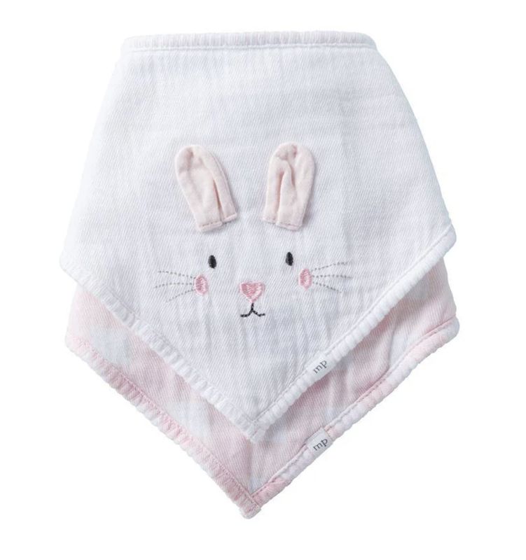 Bunny Gingham Bib Set | Pink