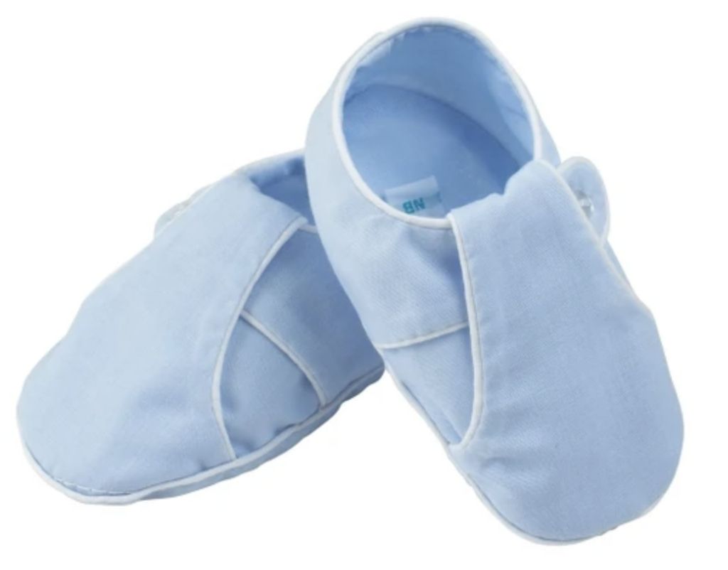 White/Blue T-Strap Bootie