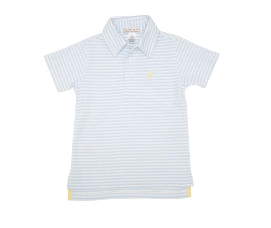 Prim/Proper Polo Buckhead Blue Stripe/Seaside Sunny Yello