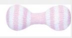Pink &amp; White Stripe Dumbbell Knit Rattle
