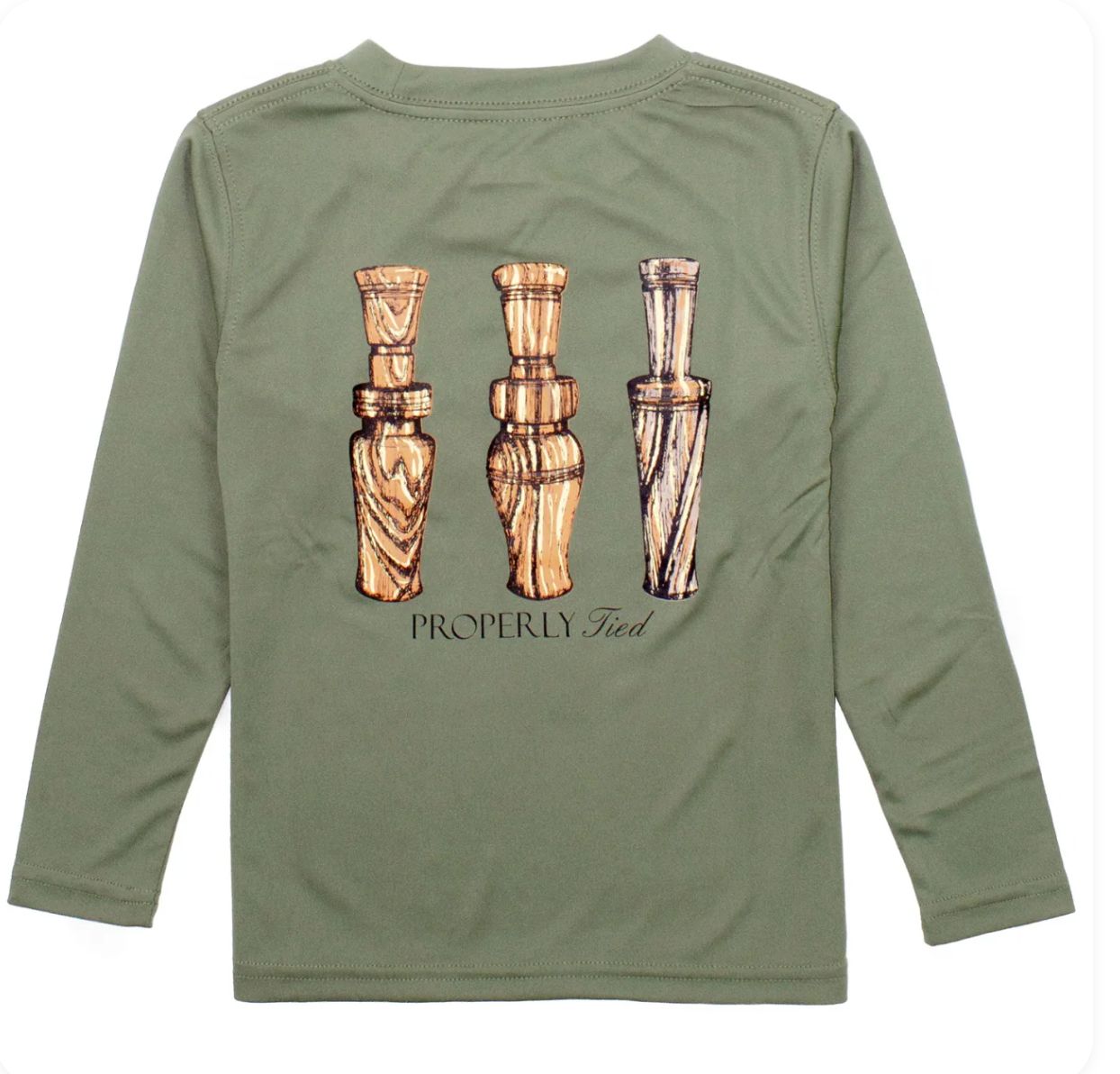 Duck Calls Olive LS Performance Tee