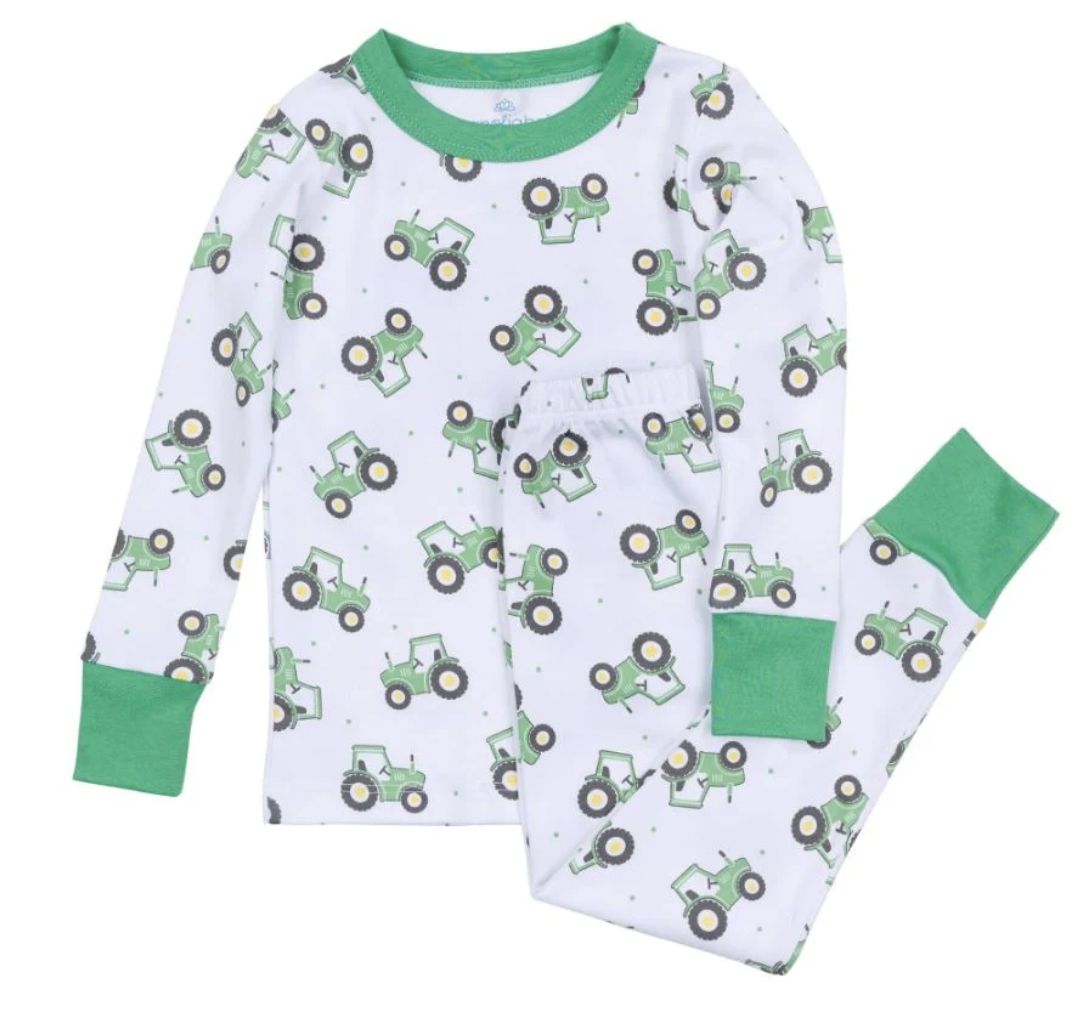 Lil' Green Tractor Long Pajamas