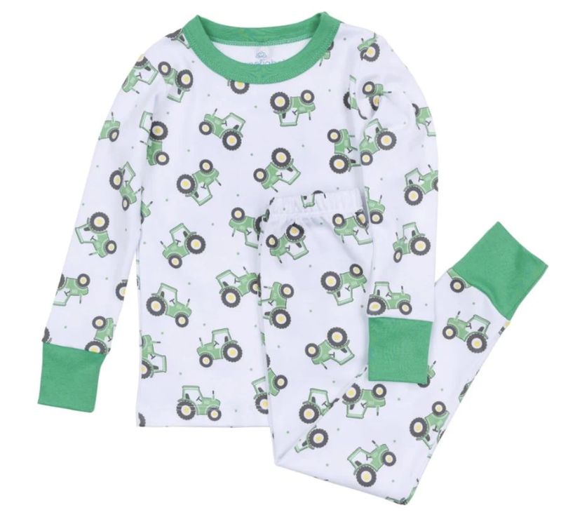 Lil' Green Tractor Long Pajamas