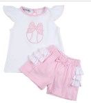 At the Ballpark Applique Ruffle Flutters Short Set PK