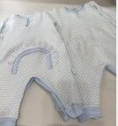Blue/White Pinstripe Romper