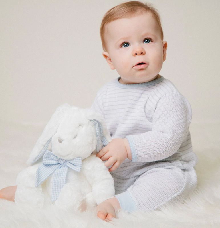Blue/White Pinstripe Romper