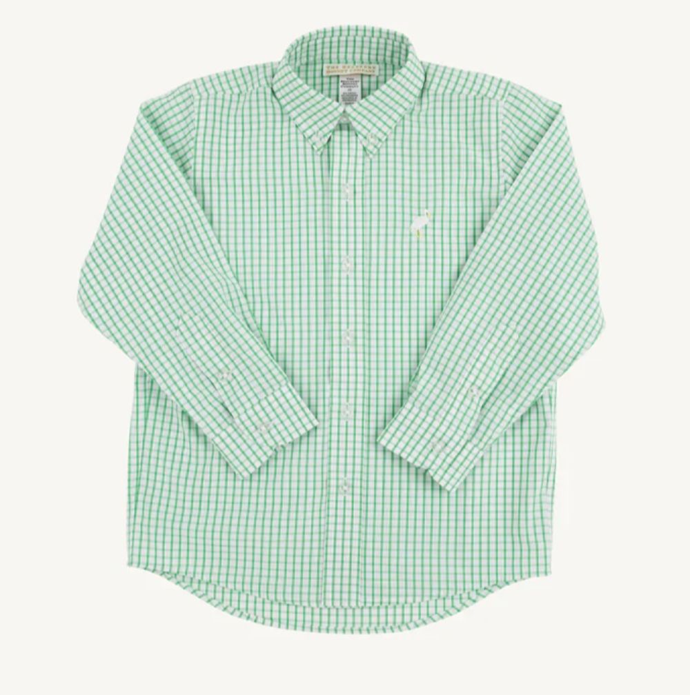 Dean's List Shirt | Kiawah Kelly Green Windowpane