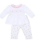 Annalise's Classics Smocked Printed 2pc. Pant set PK