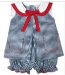 Navy Check Front Pleat Sailor