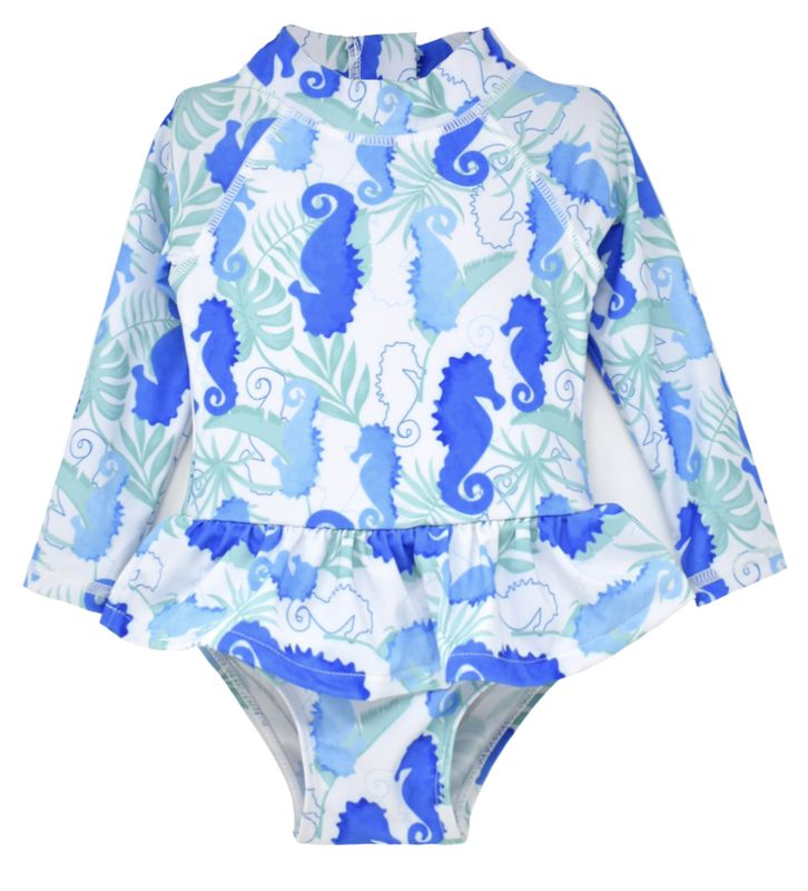 Seahorse Reef Alissa Infant Ruffle Rash Guard Swimsuit