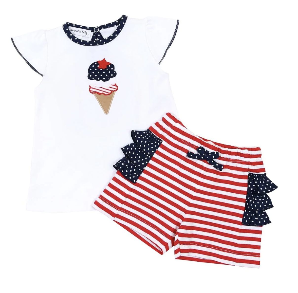 Tiny Ice Cream Ruffle Short Set