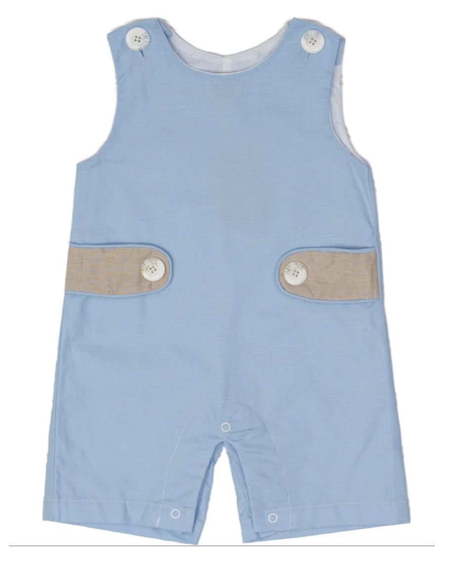 Heath Blue &amp; Tan Linen Jon Jon