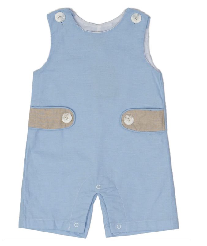 Heath Blue &amp; Tan Linen Jon Jon