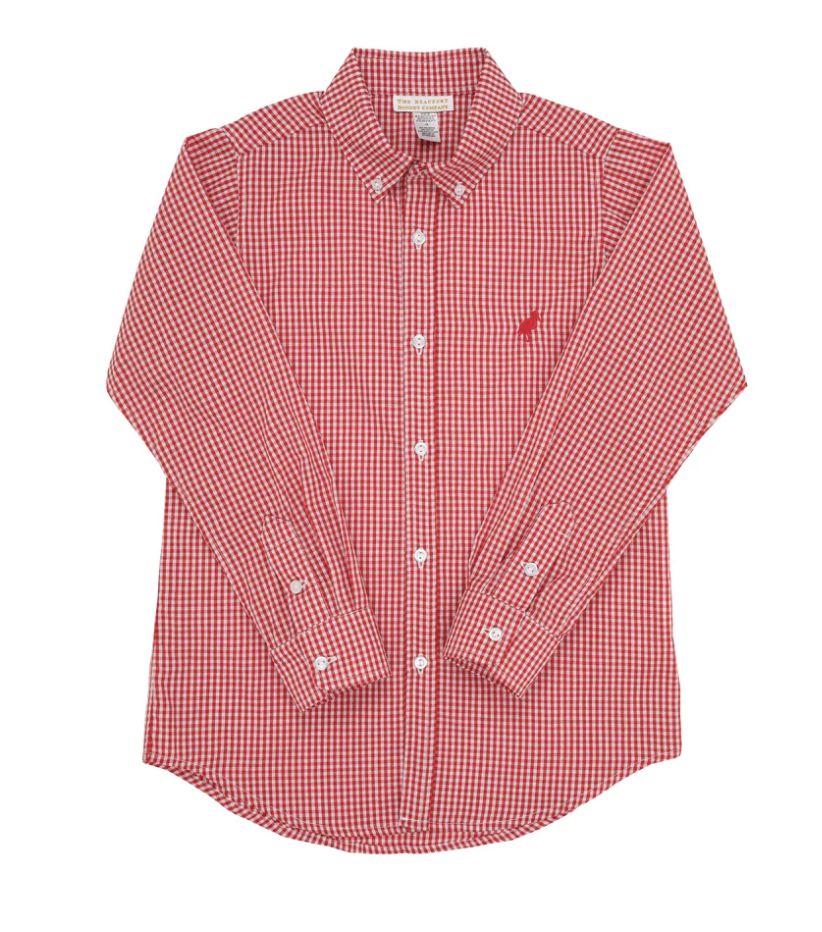 Richmond Red Mini Gingham Dean's List Shirt