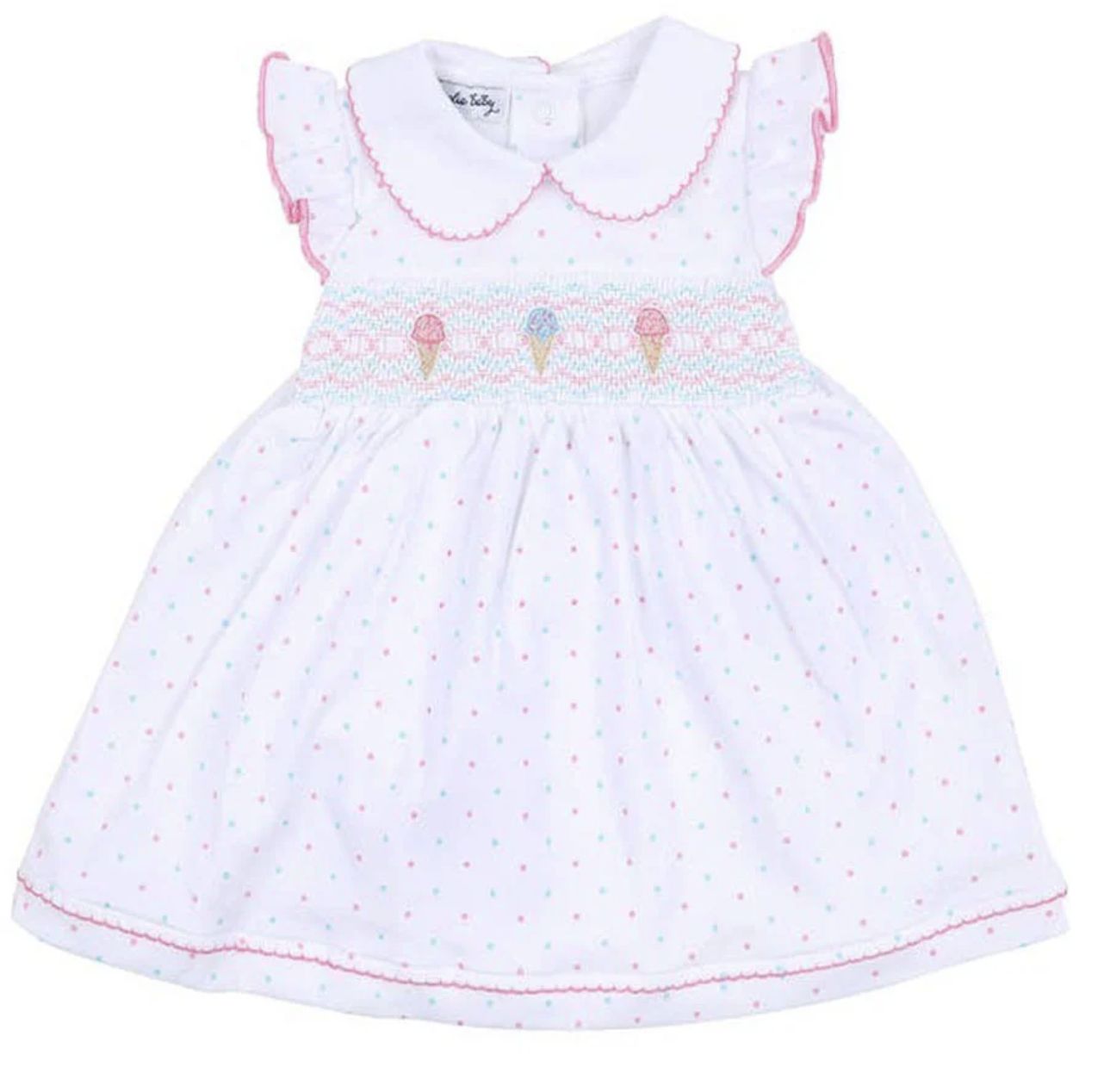 Ice Cream Classics Smocked Collared Flutters Dress Set