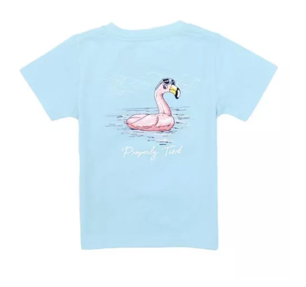 Flamingo Float/Aqua Tee-Shirt