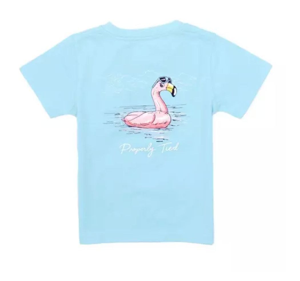 Flamingo Float/Aqua Tee-Shirt