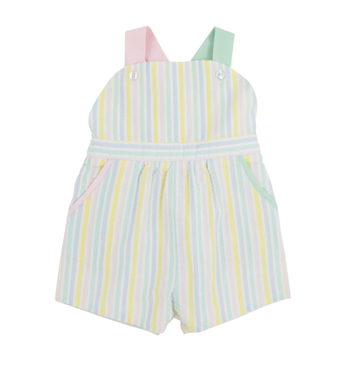 Ruthie Romper Seersucker Siesta Key Seersucker/Palm Beach Pink