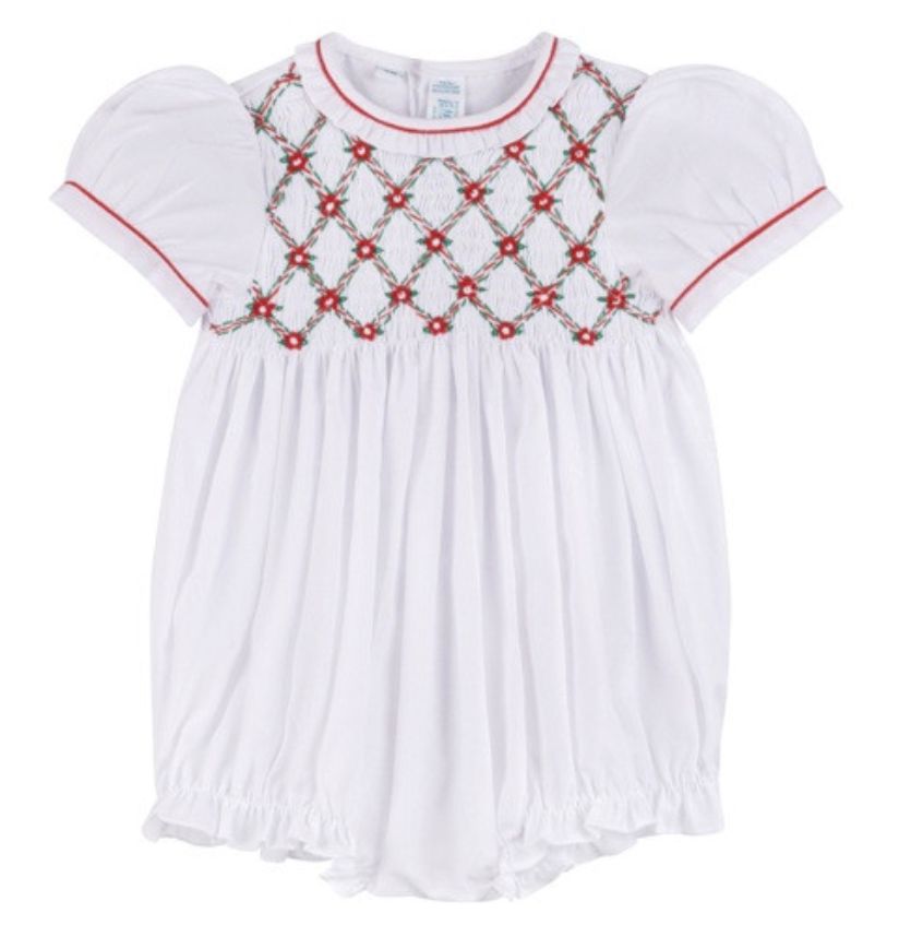 Holiday Floral Smocked Romper
