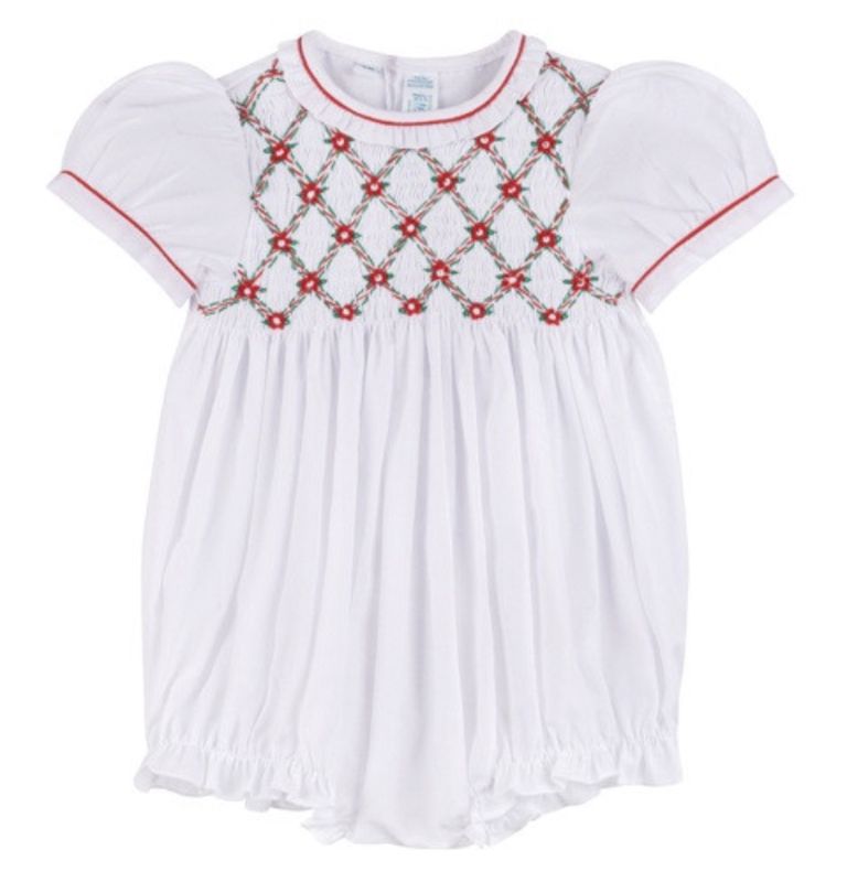 Holiday Floral Smocked Romper