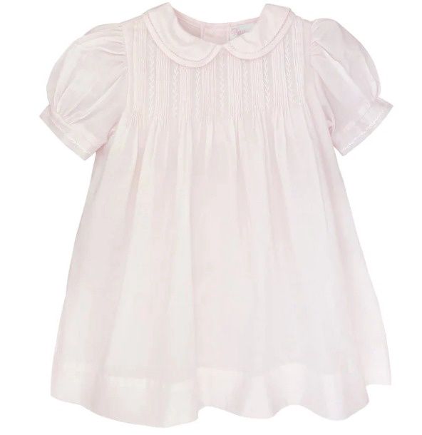 Pink Pintuck Dress w/Bonnet