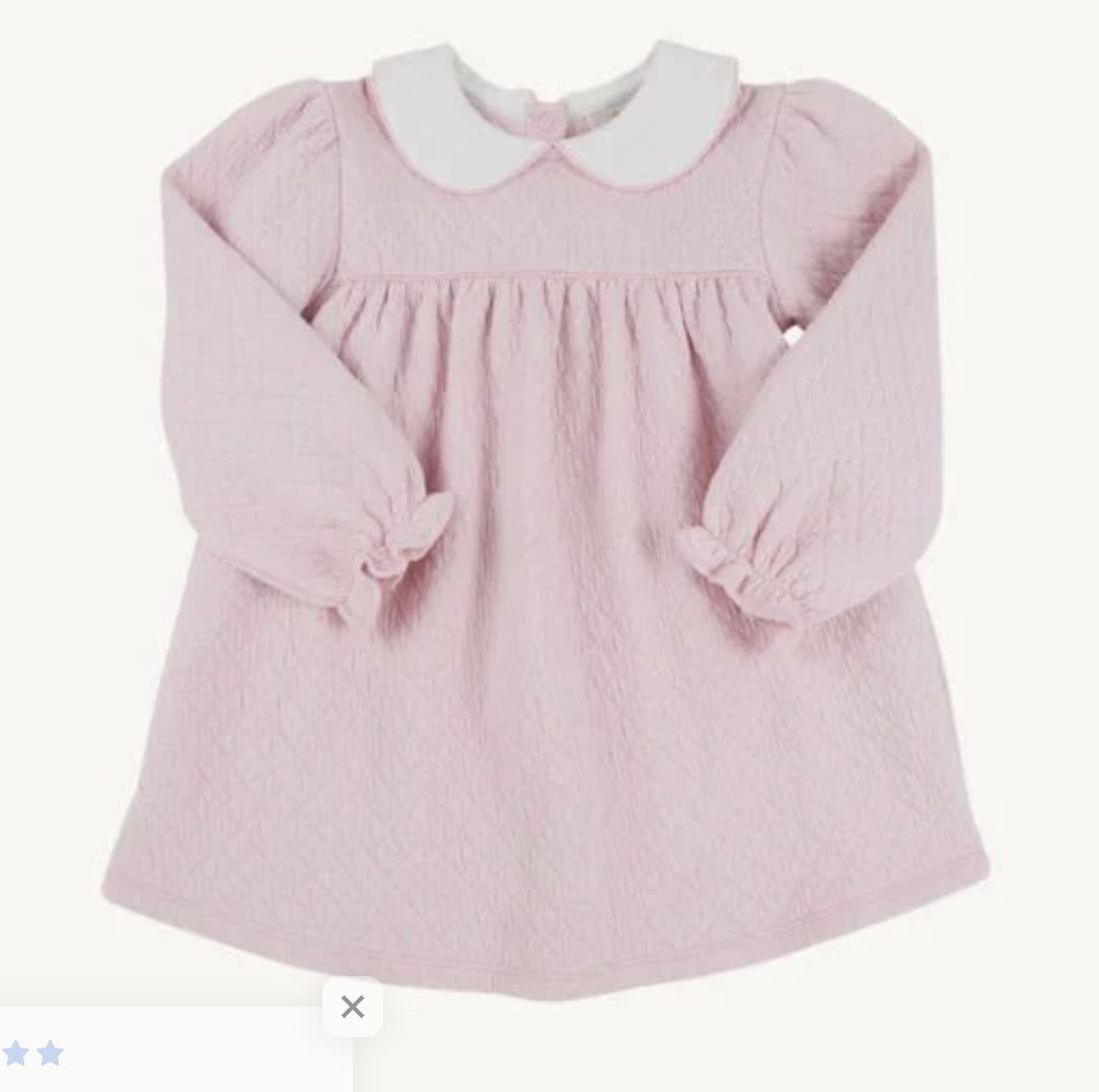 Long Sleeve Maerin Fitz Frock (Quilted) Palm Beach Pink with Worth Avenue White