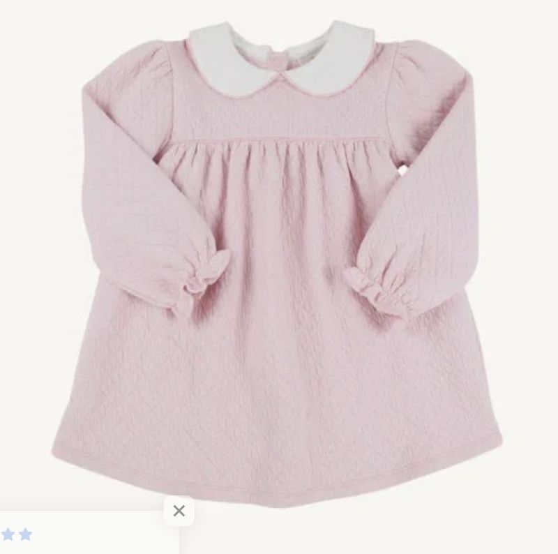 Long Sleeve Maerin Fitz Frock (Quilted) Palm Beach Pink with Worth Avenue White