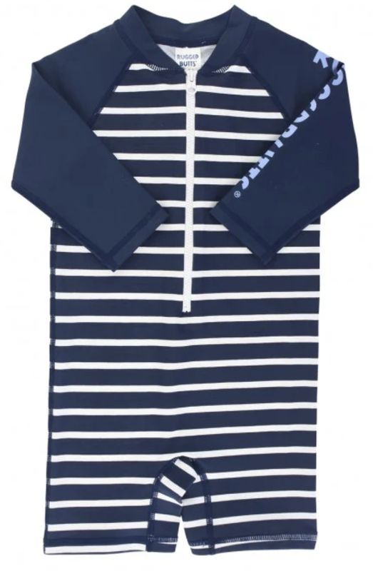 Navy Stripe Rash Guard Suit