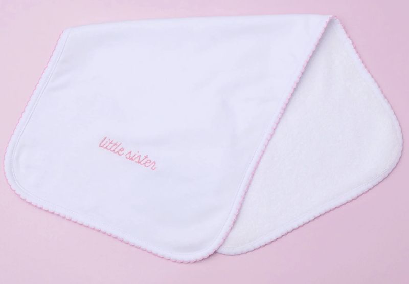 Brother &amp; Sister Embroidered Burp Cloth