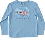 Pro Performance Fishing Tee American Flag Sailboat LS
