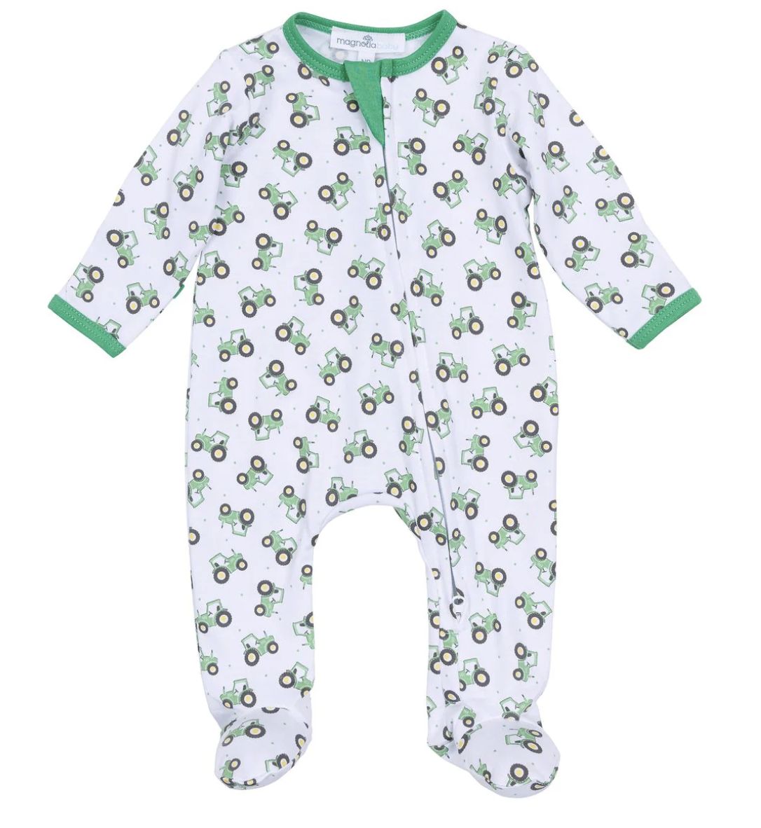 Lil' Green Tractor Zip Footie