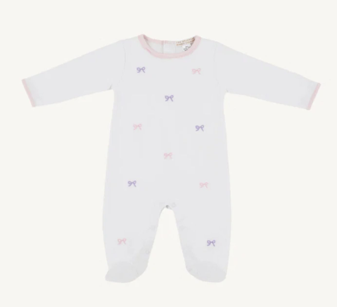 Worth Avenue White with Bow Embroidery Rock Me Romper