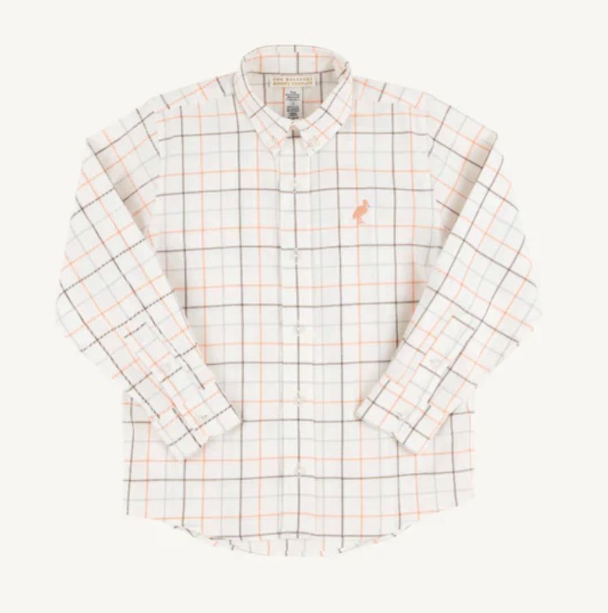 Dean's List Shirt Mantua Tattersall with Seashore Sherbet Stork